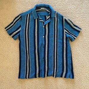 men’s blue button up